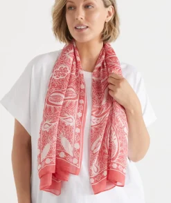 Bandana Print Scarf - Pink