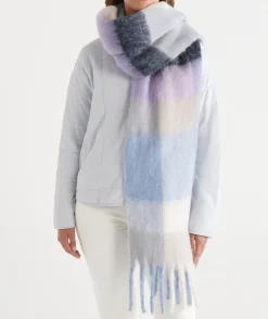 Brushed Check Scarf - Ink