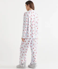 Brushed Cherry Print Novelty Pyjama Set