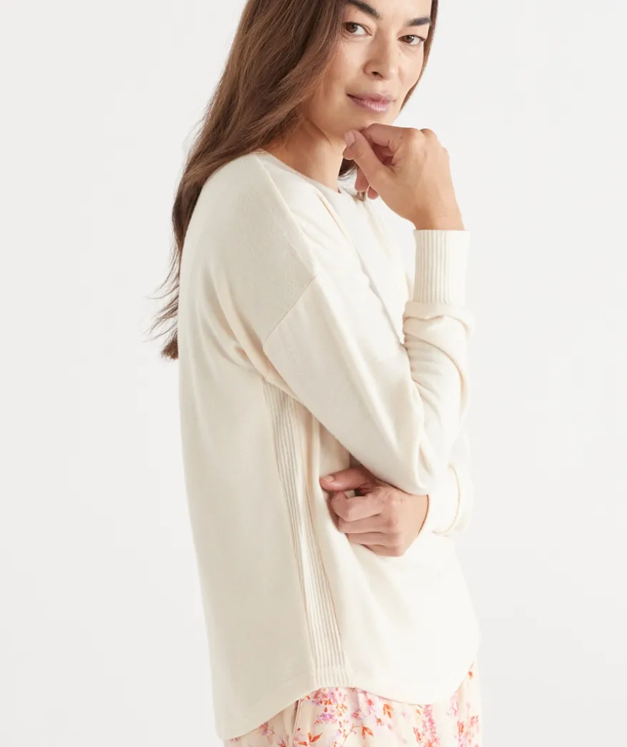Brushed Long Sleeve Pyjama Top - Butter