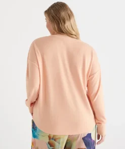 Brushed V Neck Long Sleeve Pyjama Top