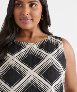 Check Print Column Dress