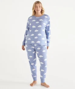 Cloud Print Long Sleeve Pyjama Set
