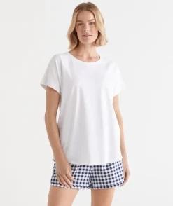 Contrast Short Sleeve Pyjama Top