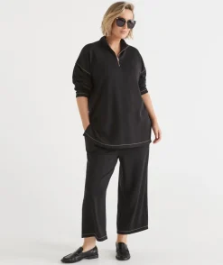 Contrast Stitch Culotte Pant