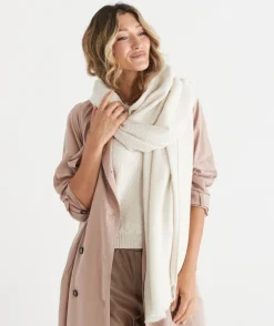 Cream Plisse Textured Scarf