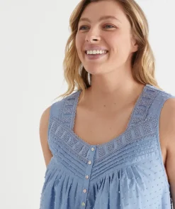 Flock Spot Sleeveless Nightie