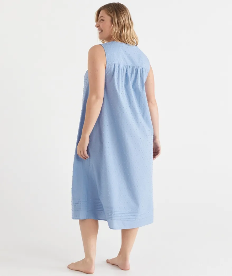 Flock Spot Sleeveless Nightie