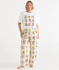 Garden Stamp Print Pyjama Pant
