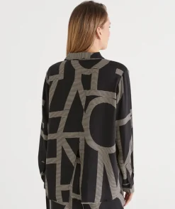 Geometric Print Long Sleeve Shirt