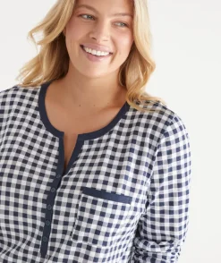 Gingham Long Sleeve Nightie