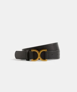 Gold Detail Buckle Leather Belt