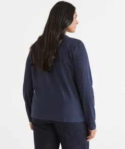 Hardware Detail Long Sleeve Top - Navy