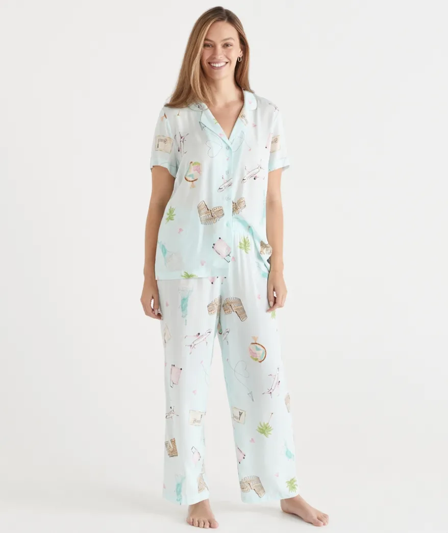 Jetsetter Travel Short Sleeve Novelty Pyjama Set