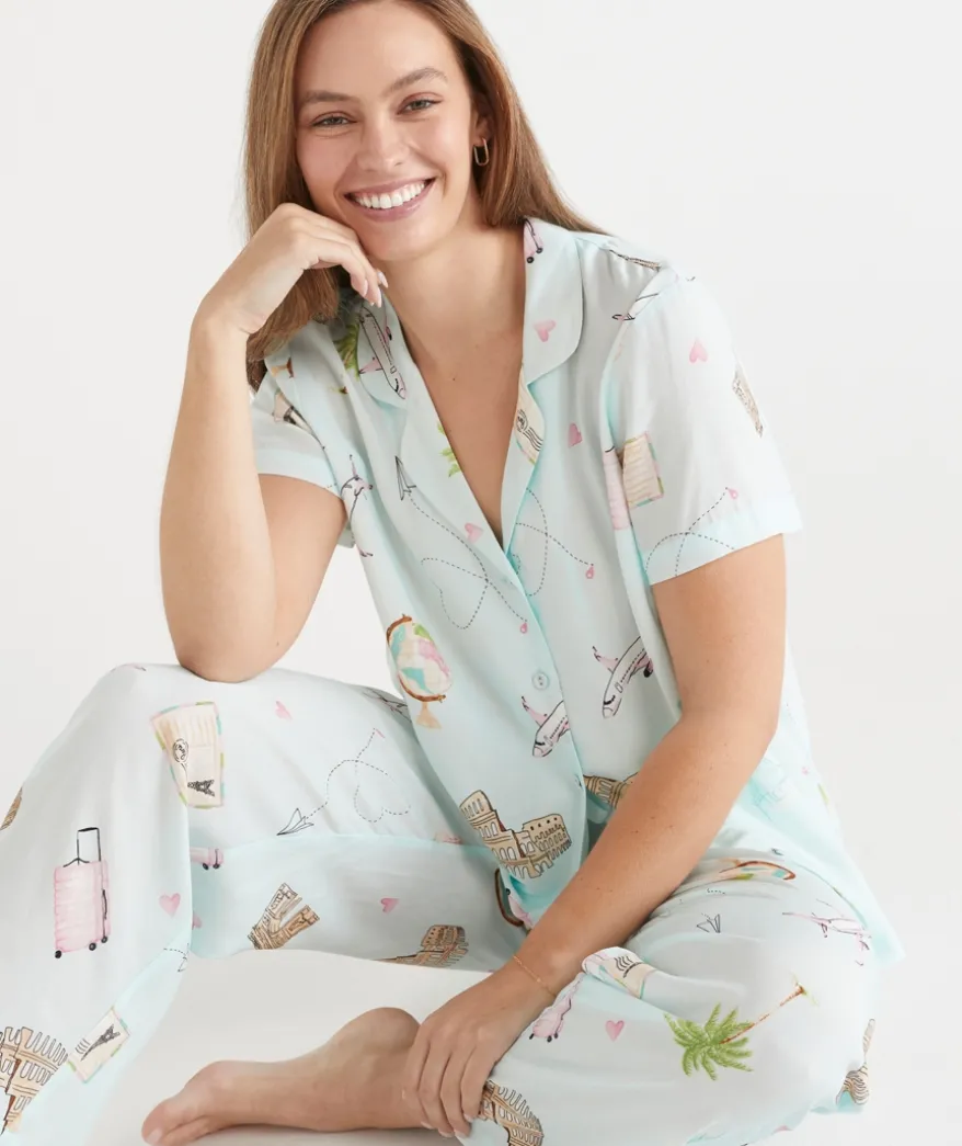 Jetsetter Travel Short Sleeve Novelty Pyjama Set
