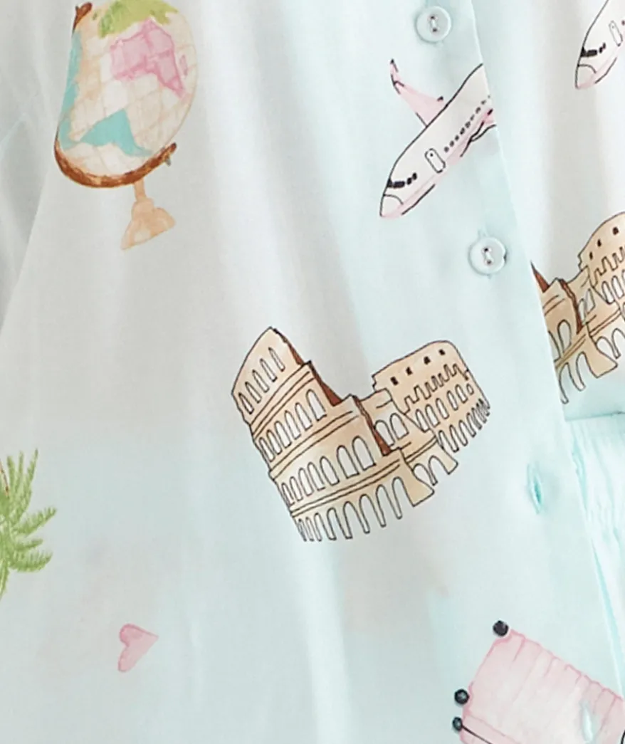 Jetsetter Travel Short Sleeve Novelty Pyjama Set