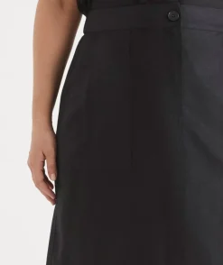 Linen Column Midi Skirt