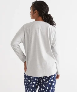 Long Sleeve Contrast Pyjama Top