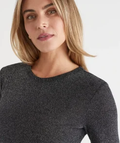 Metallic Long Sleeve Top