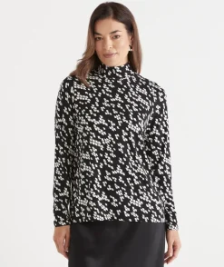 Mono Twist Skivvy Top - Black