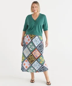Mosaic Print Midi Skirt