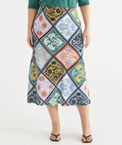 Mosaic Print Midi Skirt