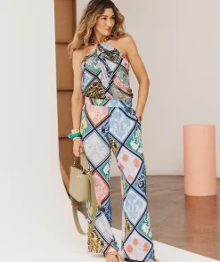 Mosaic Print Wide Leg Pant