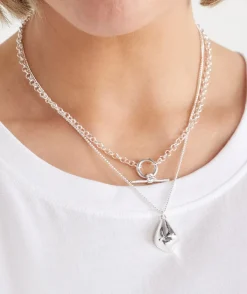 Multi Chain Layered Silver Necklace