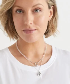 Multi Chain Layered Silver Necklace