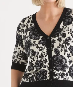 Noir Bloom Short Sleeve Cardigan