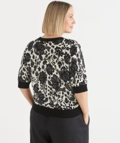 Noir Bloom Short Sleeve Cardigan