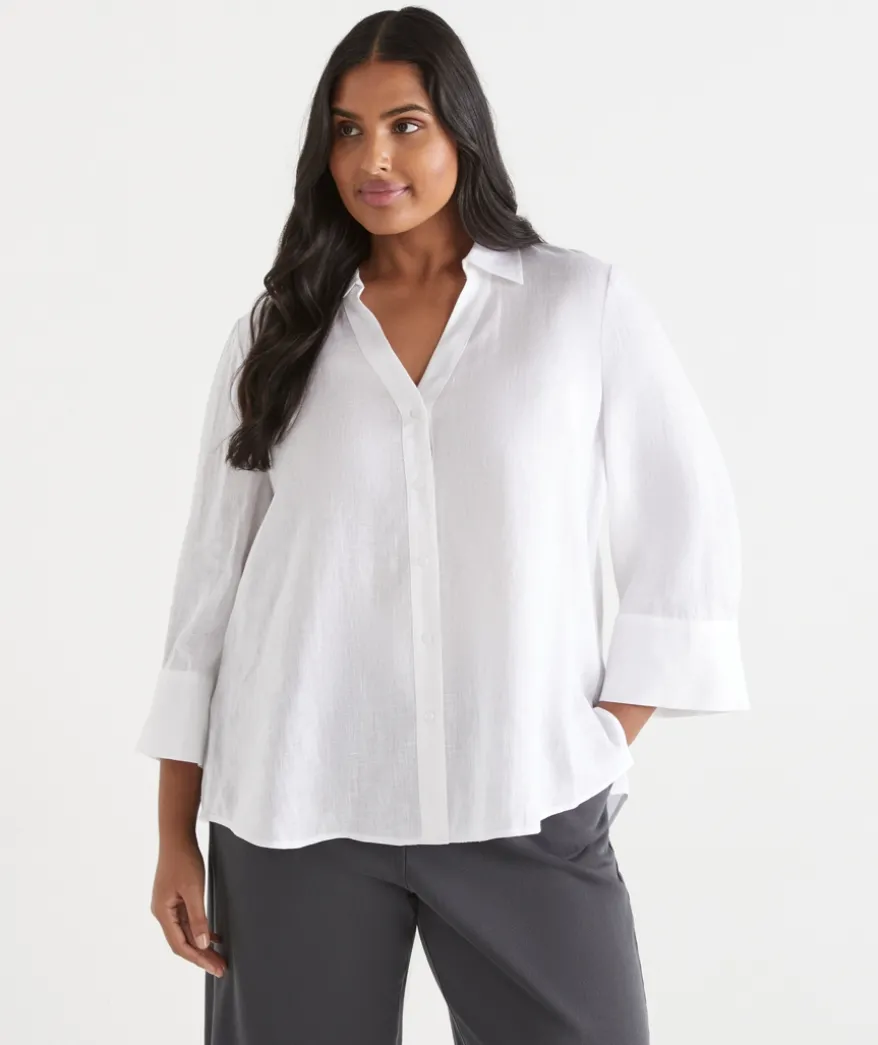 Open Neck Button Up Shirt
