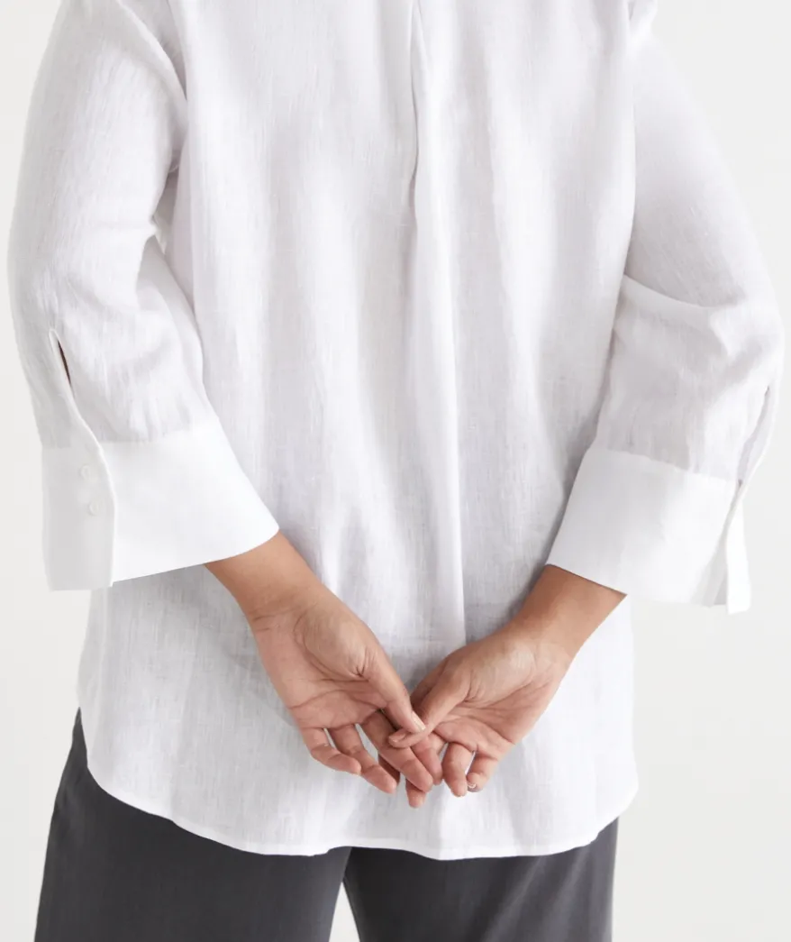 Open Neck Button Up Shirt