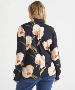 Orchid Floral Long Sleeve Jersey Shirt