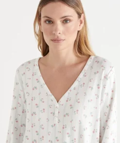 Pointelle Ditsy Long Sleeve Nightie