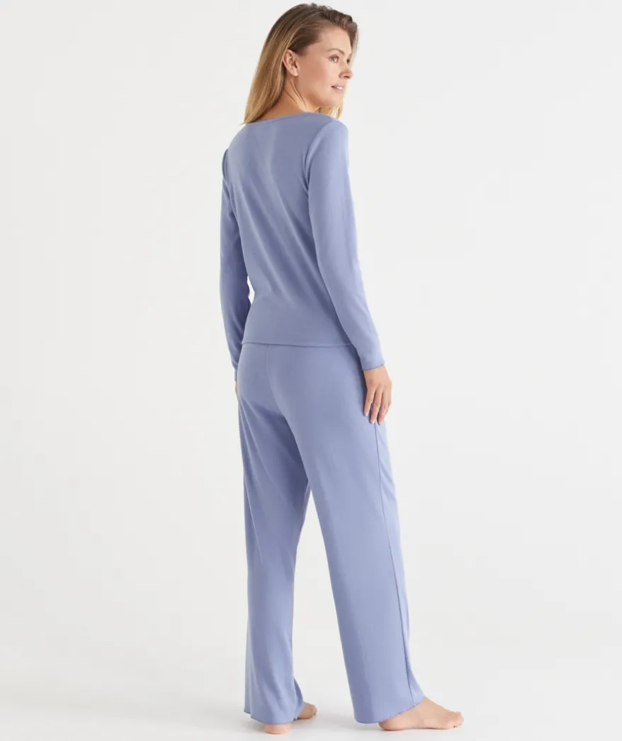 Pointelle Long Sleeve Heart Pyjama Set