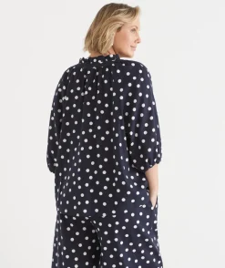 Polka Dot 3/4 Sleeve Blouse