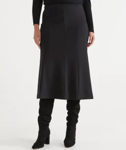 Ponte A-Line Midi Skirt