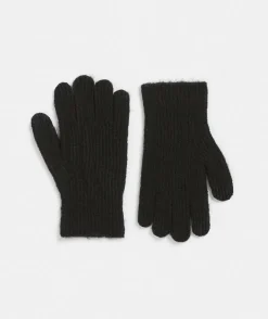 Rib Knit Gloves - Black