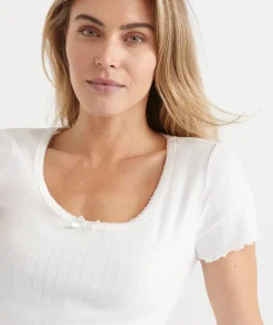 Short Sleeve Pointelle Pyjama Tee