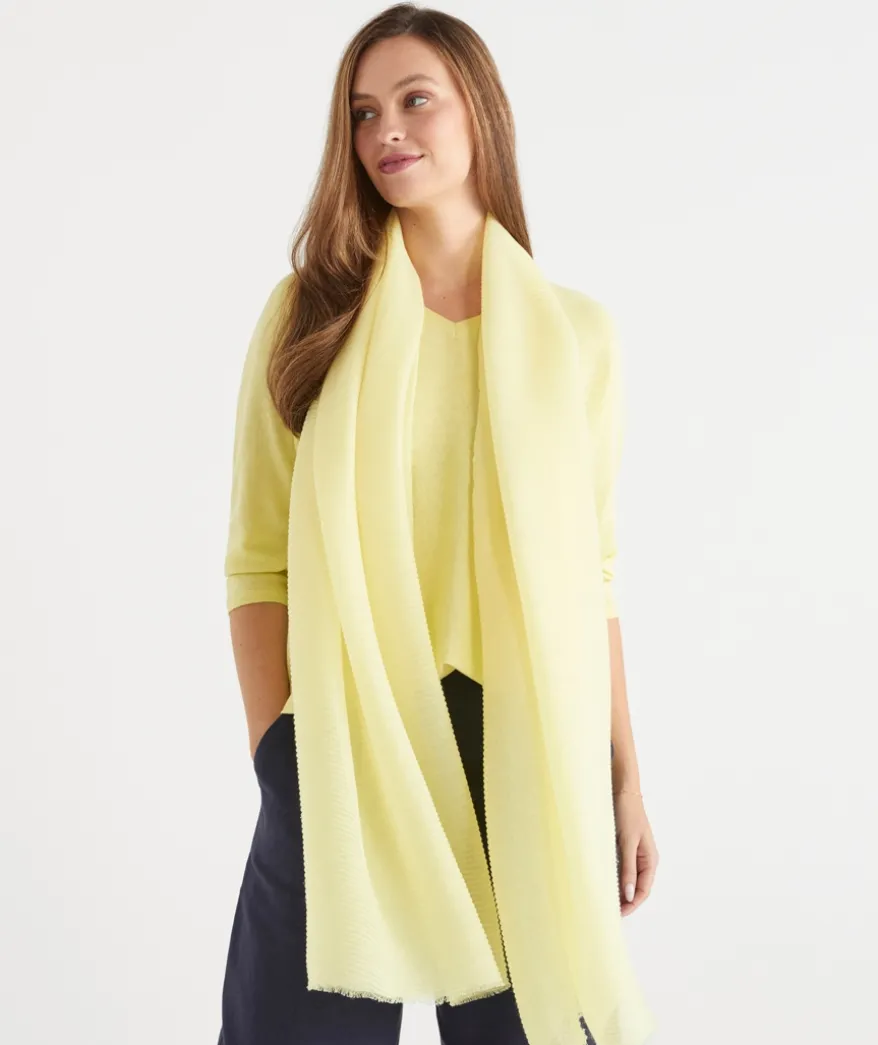 Soft Plisse Scarf - Yellow