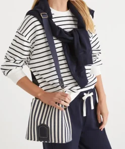 Stripe Bucket Bag - Midnight