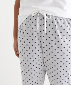 Tapered Spot Print Pyjama Pant