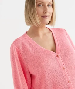 Textured Button Up Short Sleeve Top