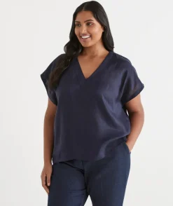 V Neck Panel Detail Top