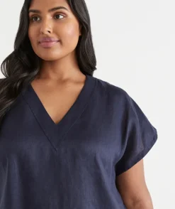 V Neck Panel Detail Top