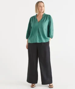 Wide Leg Tailored Linen Pant