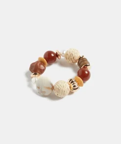 Wooden Pearl Stretch Bracelet