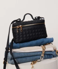 Woven Vanity Crossbody Bag - Navy