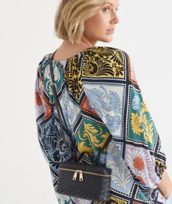 Woven Vanity Crossbody Bag - Navy